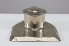 Jesson Birkett & Co., Silver Plated Inkwell with Monogram - Thumbnail 2