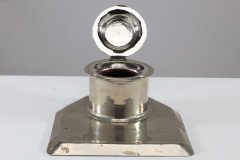 Jesson Birkett & Co., Silver Plated Inkwell with Monogram - Thumbnail 3