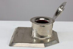 Jesson Birkett & Co., Silver Plated Inkwell with Monogram - Thumbnail 6