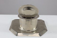 Jesson Birkett & Co., Silver Plated Inkwell with Monogram - Thumbnail 8