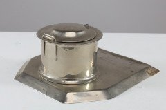 Jesson Birkett & Co., Silver Plated Inkwell with Monogram - Thumbnail 10