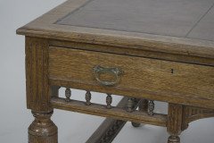 Alfred Waterhouse (style Of). A Gothic Revival Oak Partners Desk with Two Drawers Each Side - Thumbnail 6
