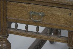Alfred Waterhouse (style Of). A Gothic Revival Oak Partners Desk with Two Drawers Each Side - Thumbnail 7