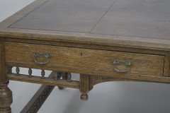 Alfred Waterhouse (style Of). A Gothic Revival Oak Partners Desk with Two Drawers Each Side - Thumbnail 8