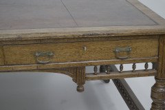 Alfred Waterhouse (style Of). A Gothic Revival Oak Partners Desk with Two Drawers Each Side - Thumbnail 9