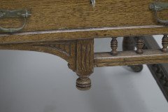 Alfred Waterhouse (style Of). A Gothic Revival Oak Partners Desk with Two Drawers Each Side - Thumbnail 11