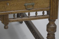 Alfred Waterhouse (style Of). A Gothic Revival Oak Partners Desk with Two Drawers Each Side - Thumbnail 12