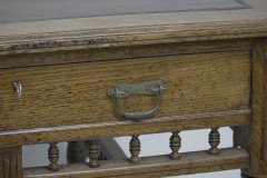Alfred Waterhouse (style Of). A Gothic Revival Oak Partners Desk with Two Drawers Each Side - Thumbnail 13
