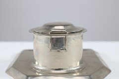 Jesson Birkett & Co., Silver Plated Inkwell with Monogram - Thumbnail 22