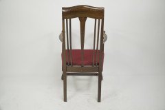 Liberty & Co., attr Arts & Crafts Mahogany Armchair Inlaid with a Pewter Heart - Thumbnail 17