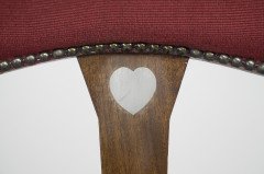 Liberty & Co., attr Arts & Crafts Mahogany Armchair Inlaid with a Pewter Heart - Thumbnail 7