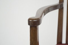 Liberty & Co., attr Arts & Crafts Mahogany Armchair Inlaid with a Pewter Heart - Thumbnail 9