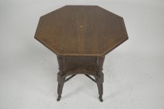 Jas Shoolbred. Aesthetic Movement Octagonal Rosewood & Inlaid Side Table - Thumbnail 3