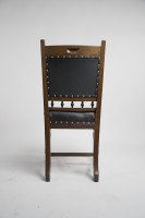 Lamb of Manchester a Set of Four Aesthetic Movement Oak & Leather Dining Chairs - Thumbnail 5