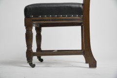 Lamb of Manchester a Set of Four Aesthetic Movement Oak & Leather Dining Chairs - Thumbnail 9