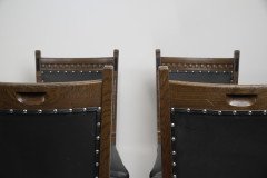 Lamb of Manchester a Set of Four Aesthetic Movement Oak & Leather Dining Chairs - Thumbnail 10