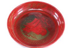 Bernard Moore, Red Flambe' Bowl Painted by E. Hope Beardmore with a Galleon - Thumbnail 2