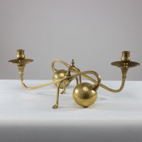 W. A. S. Benson, Style of. A Pair of Brass Arts & Crafts Piano Candle Holders - Thumbnail 3
