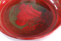 Bernard Moore, Red Flambe' Bowl Painted by E. Hope Beardmore with a Galleon - Thumbnail 5