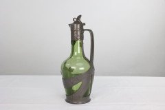Orivit, an Art Nouveau Pewter & Green Glass Decanter, Design Number 1211 - Thumbnail 4
