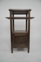 Three Arts & Crafts Oak Bedside Cabinets with Marble Tops & Extending Shelves - Thumbnail 7