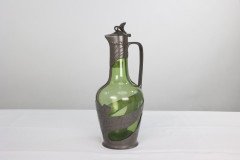 Orivit, an Art Nouveau Pewter & Green Glass Decanter, Design Number 1211 - Thumbnail 7