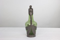 Orivit, an Art Nouveau Pewter & Green Glass Decanter, Design Number 1211 - Thumbnail 8