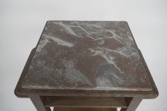 Three Arts & Crafts Oak Bedside Cabinets with Marble Tops & Extending Shelves - Thumbnail 13