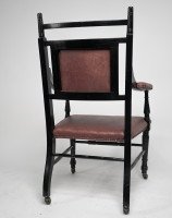Oetzmann, after a Design by E. W. Godwin, Ebonised Upholstered Armchair - Thumbnail 5