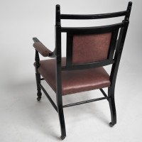 Oetzmann, after a Design by E. W. Godwin, Ebonised Upholstered Armchair - Thumbnail 6