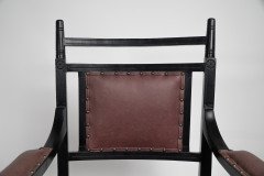 Oetzmann, after a Design by E. W. Godwin, Ebonised Upholstered Armchair - Thumbnail 7