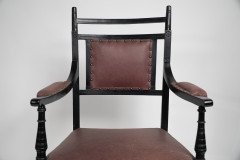 Oetzmann, after a Design by E. W. Godwin, Ebonised Upholstered Armchair - Thumbnail 8