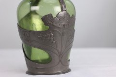Orivit, an Art Nouveau Pewter & Green Glass Decanter, Design Number 1211 - Thumbnail 12