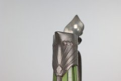 Orivit, Art Nouveau Pewter & Green Glass Decanter, Design Number 1211 - Thumbnail 15