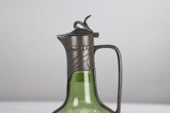 Orivit, an Art Nouveau Pewter & Green Glass Decanter, Design Number 1211 - Thumbnail 18