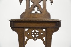 Four Gothic Revival Oak Hall Chairs - Thumbnail 14