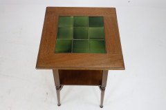 Shapland & Petter. Arts & Crafts Green Tile Top Plant Stand or Side Table - Thumbnail 10