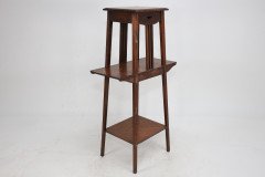 Liberty & Co. Oak Plant Stand with Pierced Heart In the style of C. F. A Voysey - Thumbnail 3