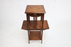 Liberty & Co. Oak Plant Stand with Pierced Heart In the style of C. F. A Voysey - Thumbnail 9