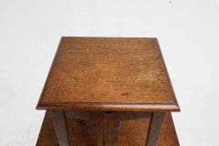 Liberty & Co. Oak Plant Stand with Pierced Heart In the style of C. F. A Voysey - Thumbnail 10