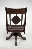 Charles Eastlake, attributed. Aesthetic Movement Walnut & Carved Swivel Desk Armchair - Thumbnail 5