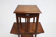 Liberty & Co. Oak Plant Stand with Pierced Heart In the style of C. F. A Voysey - Thumbnail 11