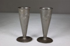 Liberty & Co., A Pair of Tudric Pewter Vases - Thumbnail 2