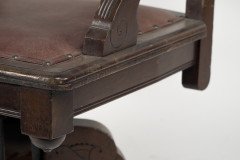 Charles Eastlake Attributed, Aesthetic Movement Walnut & Carved Swivel Desk Armchair - Thumbnail 7