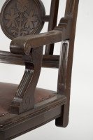 Charles Eastlake Attributed, Aesthetic Movement Walnut & Carved Swivel Desk Armchair - Thumbnail 12