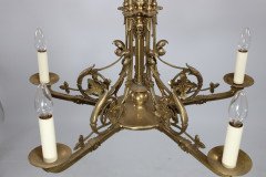 Dr. Christopher Dresser, In the manner of., Rare Aesthetic brass five-arm chandelier - Thumbnail 3