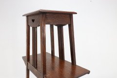 Liberty & Co. Oak Plant Stand with Pierced Heart In the style of C. F. A Voysey - Thumbnail 19