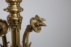 In the manner of Dr. Christopher Dresser, Aesthetic brass five-arm chandelier - Thumbnail 7