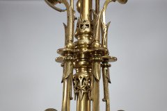 Dr. Christopher Dresser, In the manner of., Rare Aesthetic brass five-arm chandelier - Thumbnail 9