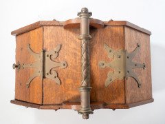 Dr. C. Dresser for Benham & Froud. Aesthetic Movement Oak Coal Box with Brass Hinges - Thumbnail 11